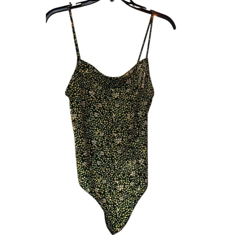 Free Press Yellow and Green Floral Bodysuit EUC LIKE NEW BOX31